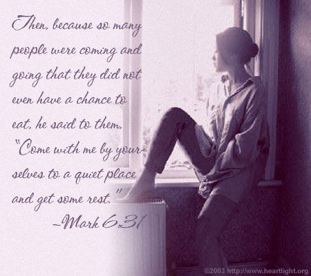 Illustration of Mark 6:31 on Solitude