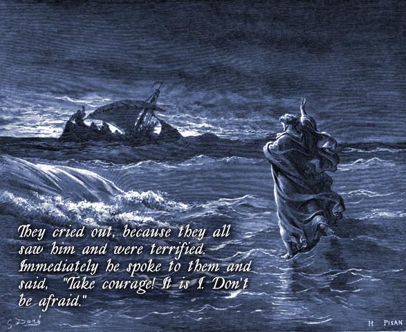 Illustration of Mark 6:49-50 on Courage