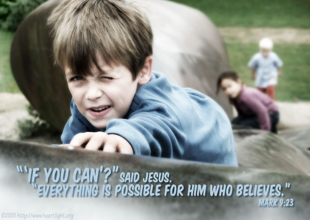 Illustration of Mark 9:23 on Believe