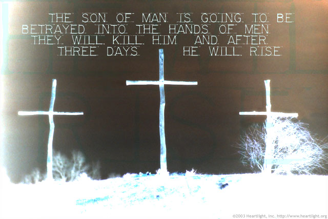 Illustration of Mark 9:30-31 on Resurrection
