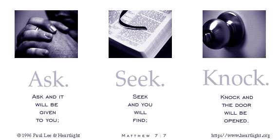 Illustration of Matthew 7:7 on Seeking God