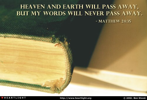 Illustration of Matthew 24:35 on Earth