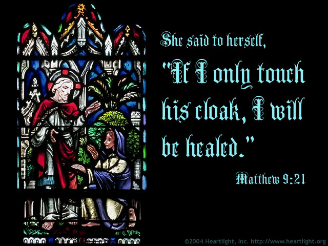Illustration of Matthew 9:21 on Jesus