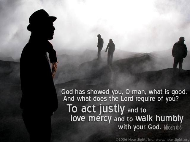 Illustration of Micah 6:8 on Humility