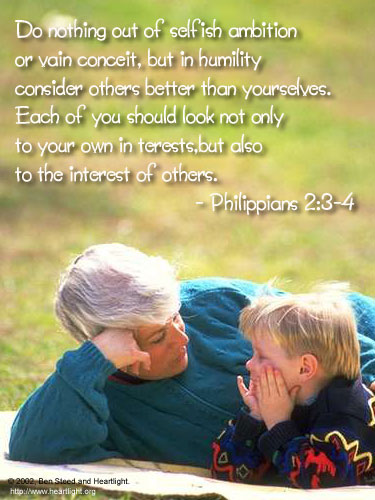 Illustration of Philippians 2:3-4 on Selfishness