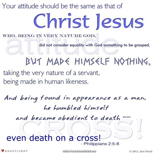 Illustration of Philippians 2:5-8 on Attitude