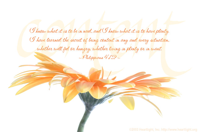 Illustration of Philippians 4:12 on Contentment