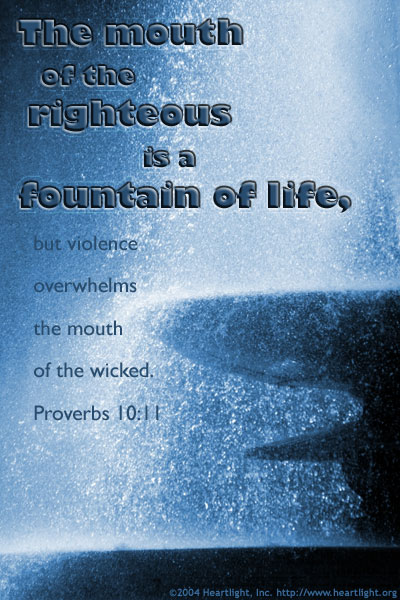 Illustration of Proverbs 10:11 on Violence