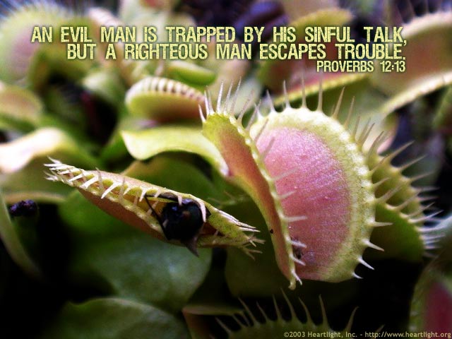 Illustration of Proverbs 12:13 on Evil