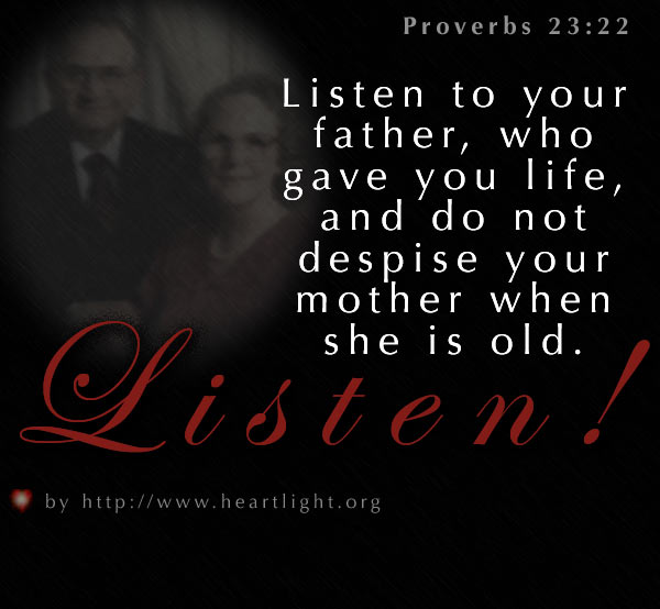 Illustration of Proverbs 23:22 on Family