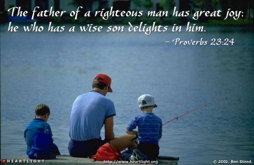 Illustration of Proverbs 23:24 on Fatherhood