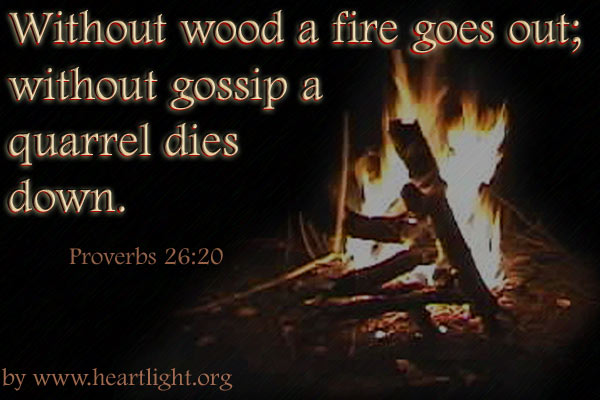 Illustration of Proverbs 26:20 on Gossip