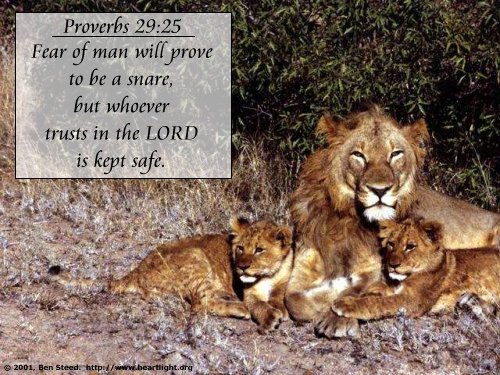 Illustration of Proverbs 29:25 on Lord