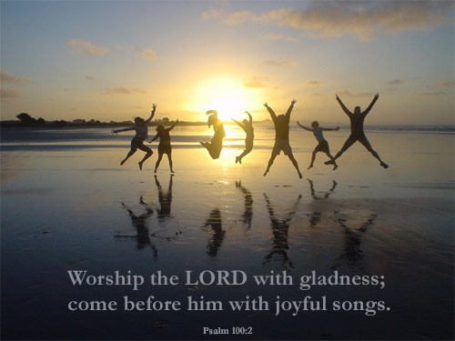 Illustration of Psalm 100:2 on Joy