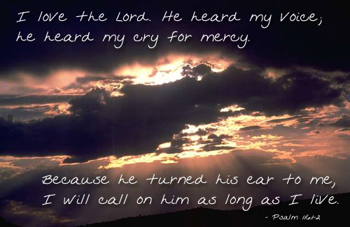 Illustration of Psalm 116:1-2 on Mercy