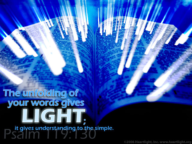 Illustration of Psalm 119:130 on Light