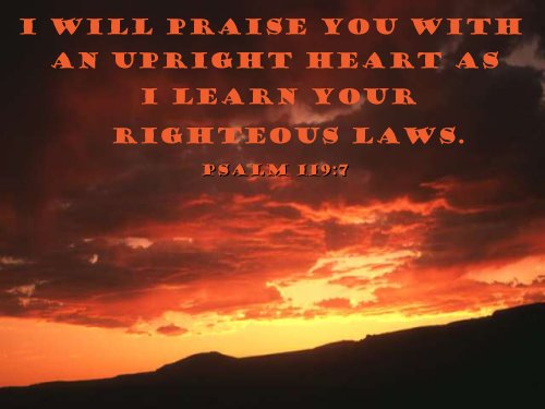 Illustration of Psalm 119:7 on Praise