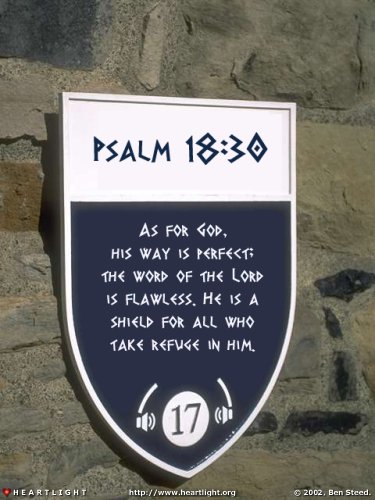 Illustration of Psalm 18:30 on God
