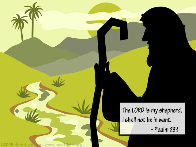 Illustration of Psalm 23:1 on Shepherd