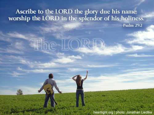 Illustration of Psalm 29:2 on Glory