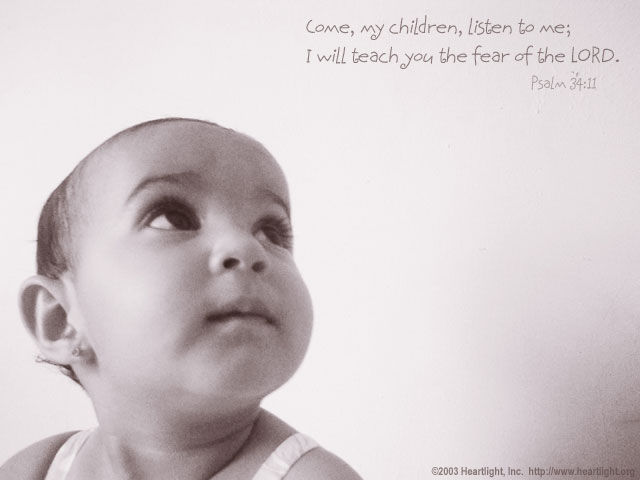 Illustration of Psalm 34:11 on Children