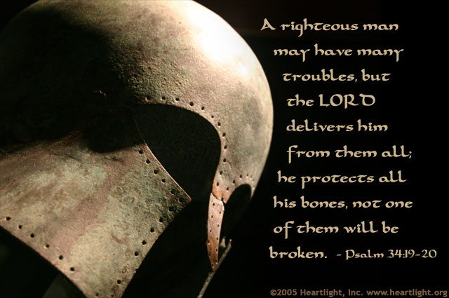 Illustration of Psalm 34:19-20 on Brokenness