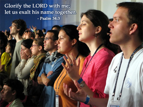 Illustration of Psalm 34:3 on Worship