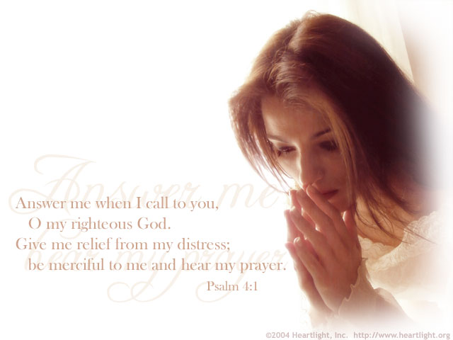 Illustration of Psalm 4:1 on Prayer