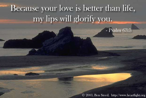 Illustration of Psalm 63:3 on Love