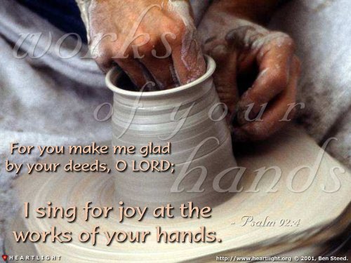 Illustration of Psalm 92:4 on Joy
