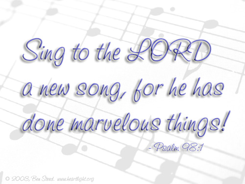 Illustration of Psalm 98:1 on Music