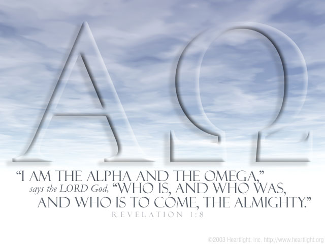 Illustration of Revelation 1:8 on Lord