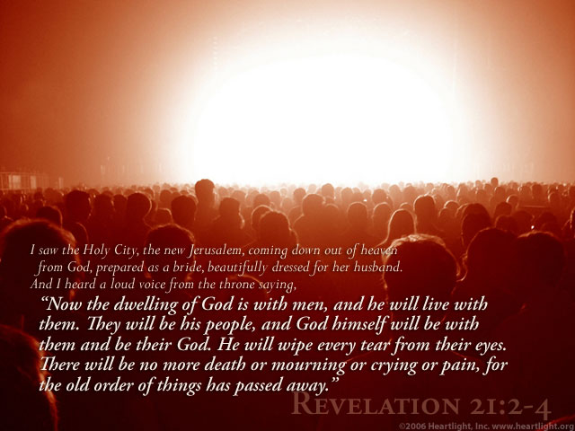 Illustration of Revelation 21:2-4 on Holy