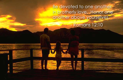 Illustration of Romans 12:10 on Brotherhood