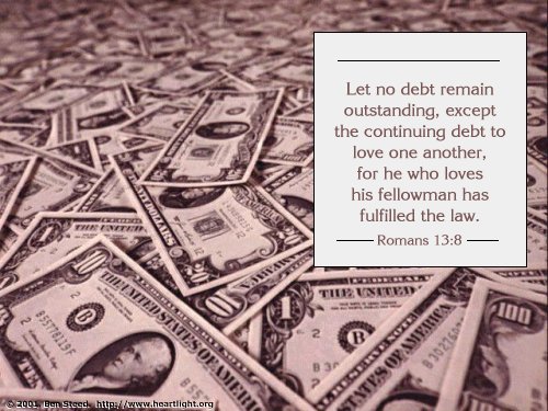 Illustration of Romans 13:8 on Debt
