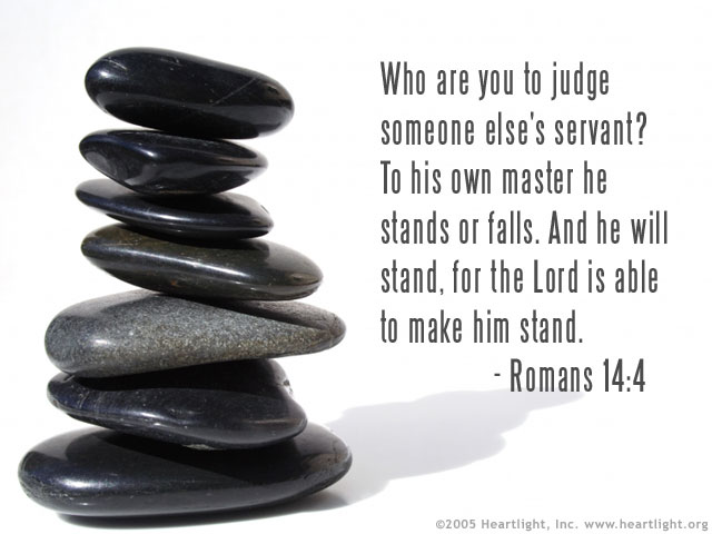 Illustration of Romans 14:4 on Judgment