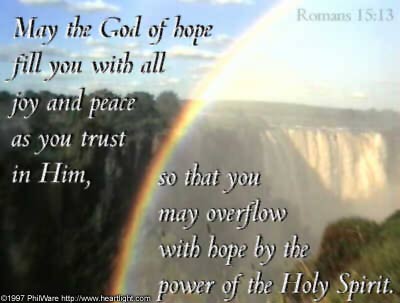 Illustration of Romans 15:13 on Hope