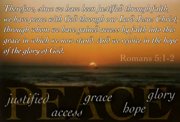 Illustration of Romans 5:1-2 on Rejoice