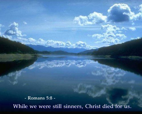 Illustration of Romans 5:8 on Cross