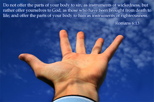 Illustration of Romans 6:13 on God
