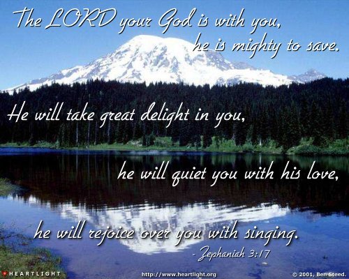 Illustration of Zephaniah 3:17 on God