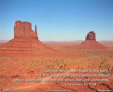 Illustration of the Bible Verse 2 Corinthians 10:17-18