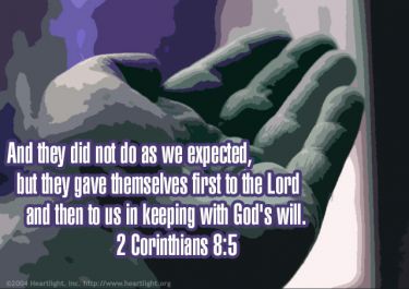 Illustration of the Bible Verse 2 Corinthians 8:5