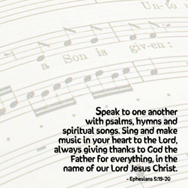 Illustration of the Bible Verse Ephesians 5:19-20