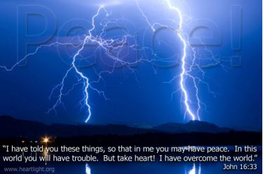 Illustration of the Bible Verse John 16:33 Lightning