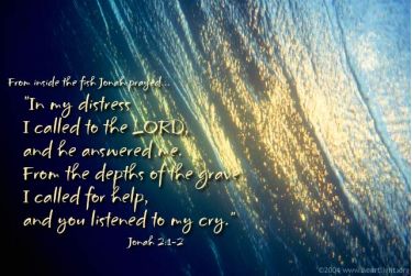 Illustration of the Bible Verse Jonah 2:1-2