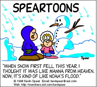 Illustration of the Bible Verse Speartoons: Snow manna