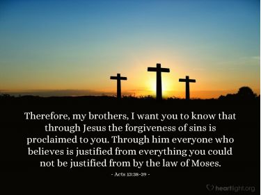 Illustration of the Bible Verse Acts 13:38-39
