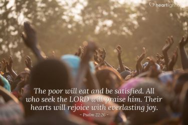 Illustration of the Bible Verse Psalm 22:26