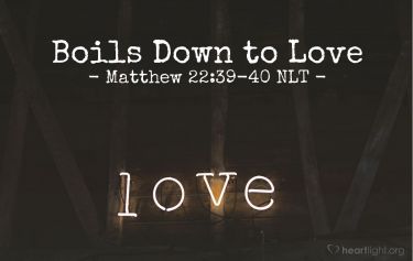 Illustration of the Bible Verse Matthew 22:39-40 NLT